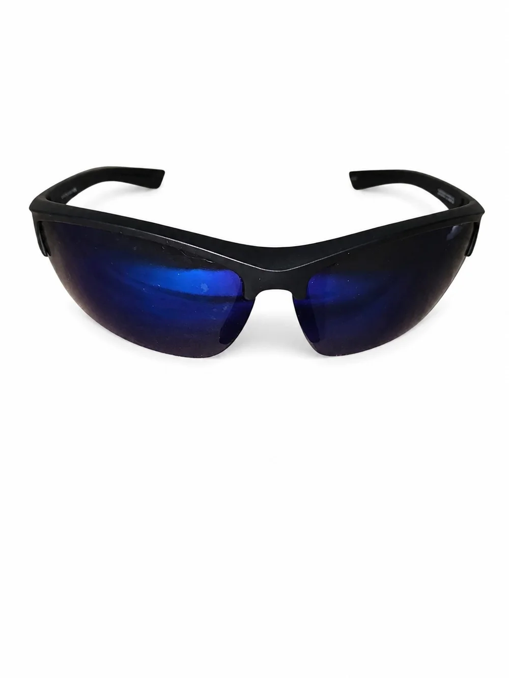 Men's Black Frame Sunglasses with Blue Mirrored Lenses